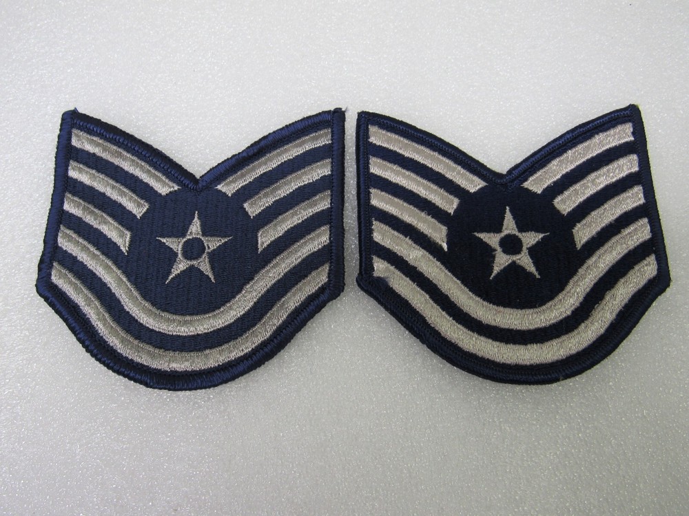 US Air Force Enlisted Rank Technical Sergeant E-6 Class A Shoulder Patch Set