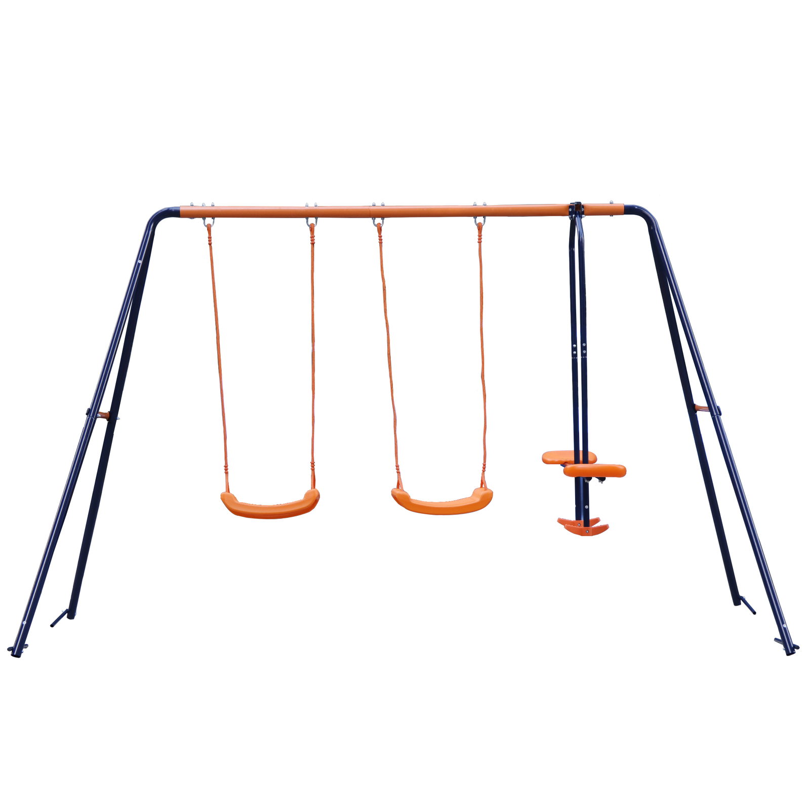 Child Kids Play Garden Outdoor Double Swing Set Heavy Duty Metal Frame Swing