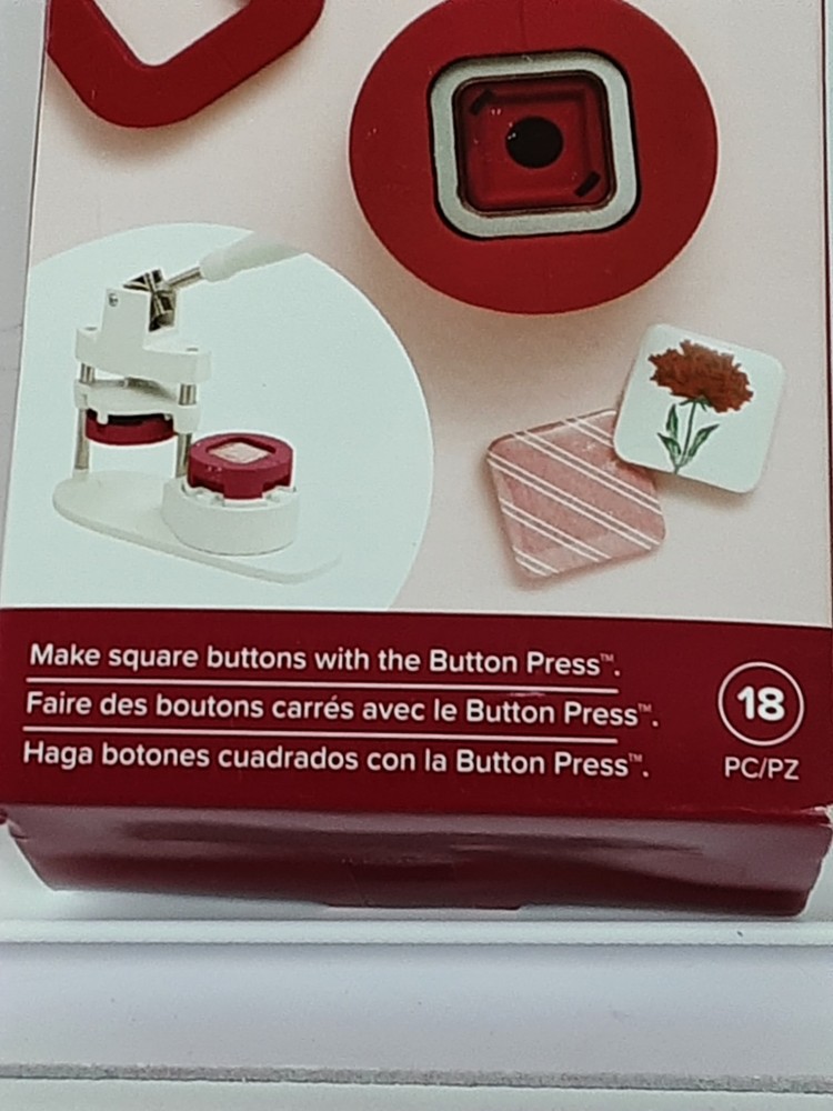 NEW We R Memory Keepers Button Press Inserts 1.25" Square Button 5 Included