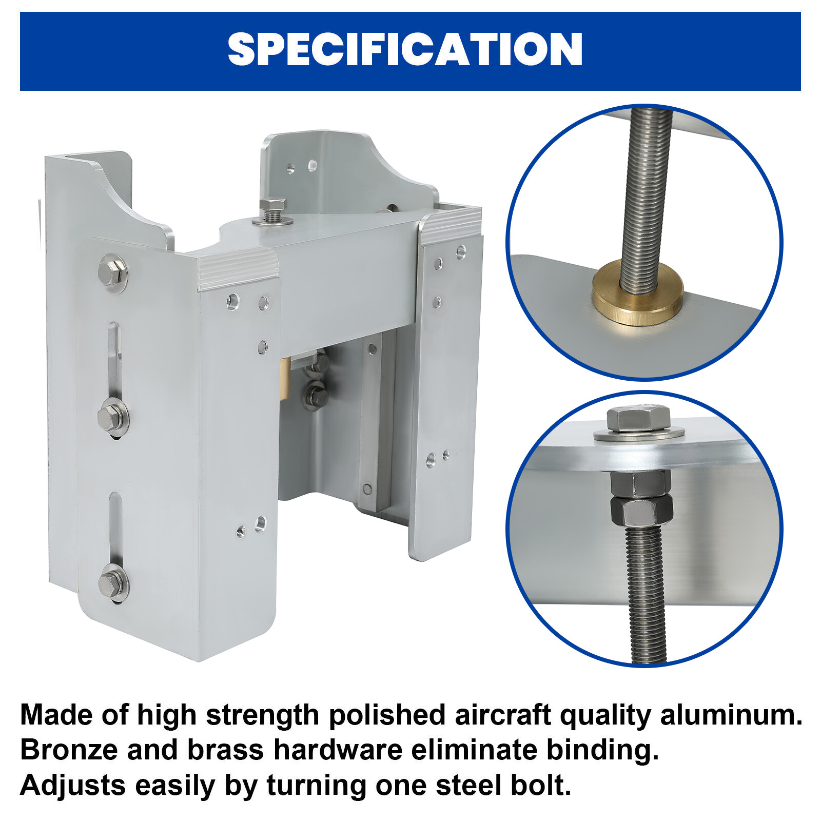 Aluminum 8'' Adjustable Outboard Boat Manual Jack Plate Motor Setback #JPL4800