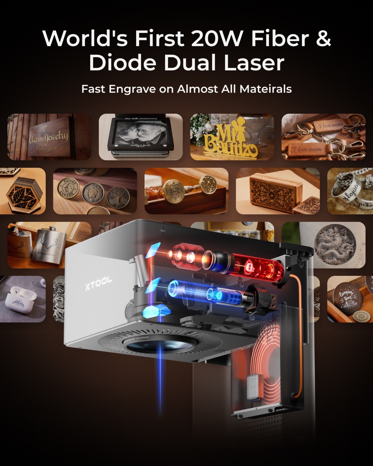 (Refurbished) xTool F1 Ultra 20W Dual Laser Engraver & Cutter, 3D, Smart Camera