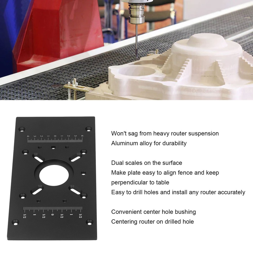 Router Table Insert Plate Lift System Base Board Accessory For Woodworking Black