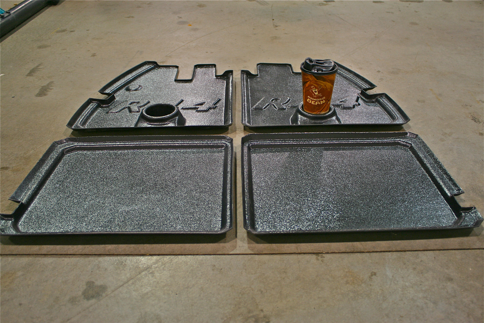 Robinson R44 Helicopter parts floor trays with cup holders set of 4 ABS plastic