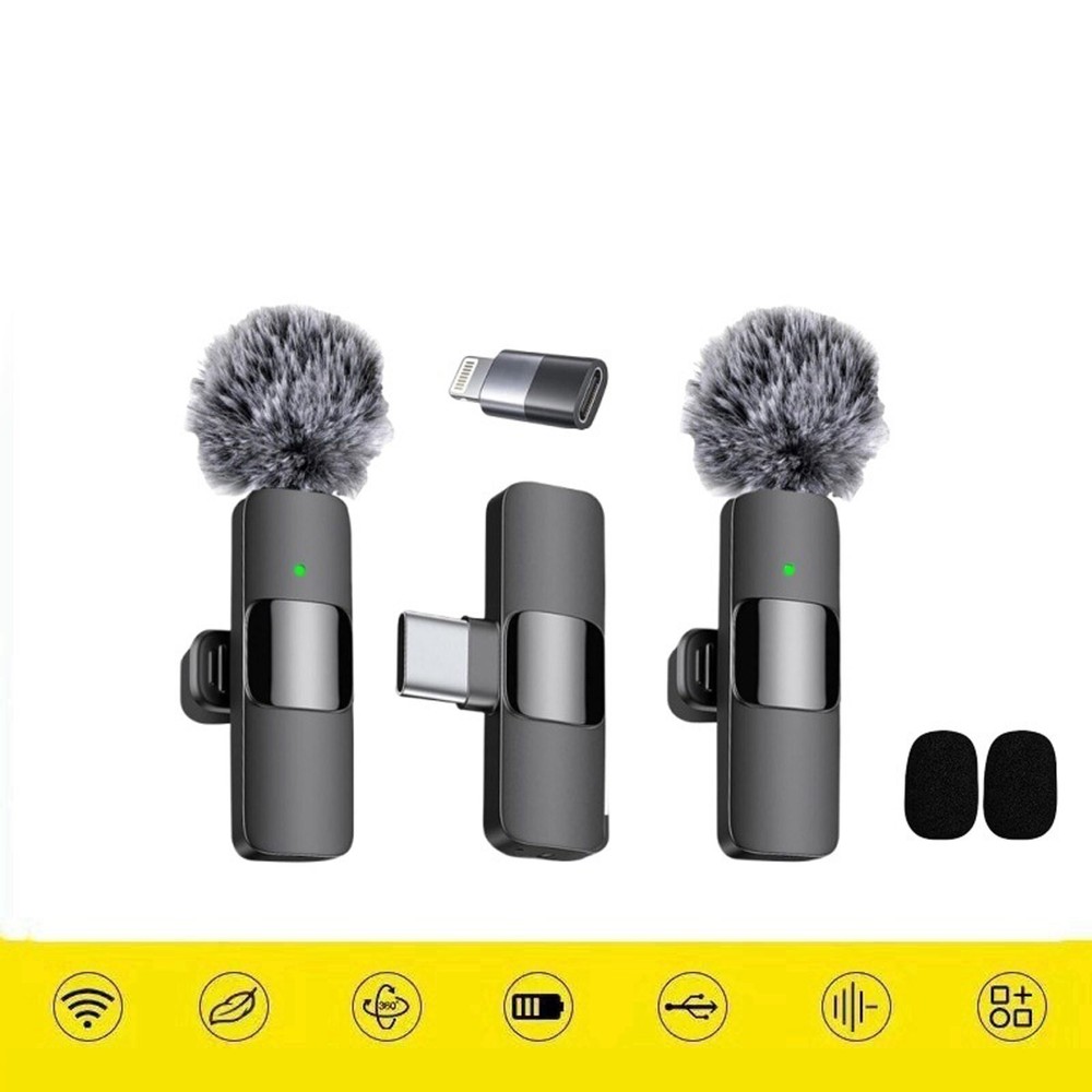 Lavalier Microphone Wireless Audio Video Recording Mini Mic For Android/iPhone
