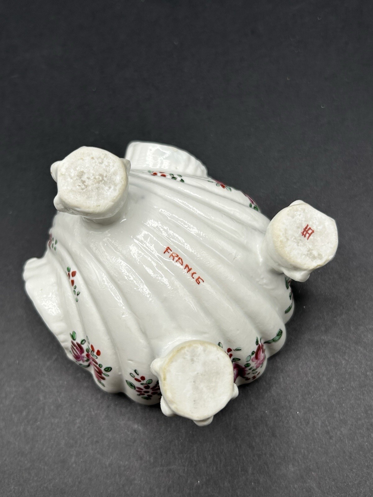 VTG Antique Samson of Paris Fotted Hand Painted Salt Cellar Trinket Dish