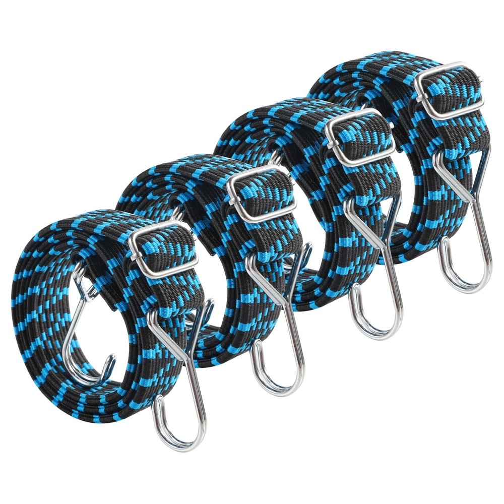 Adjustable Bungee Cords, Bungee Cords with Hooks Heavy Duty, Flat High Elasti...