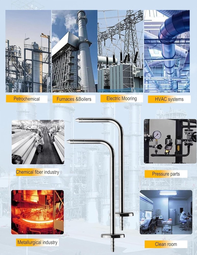 Versatile Static Pressure Probes - Two-Pack Compatible with Popular Manometers