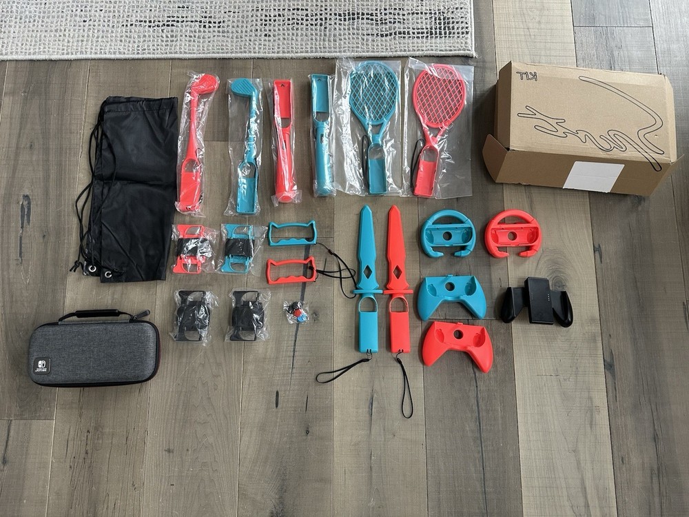 Nintendo PowerA Switch Accessory Bundle Controller Grip, Attachments, Carry Case