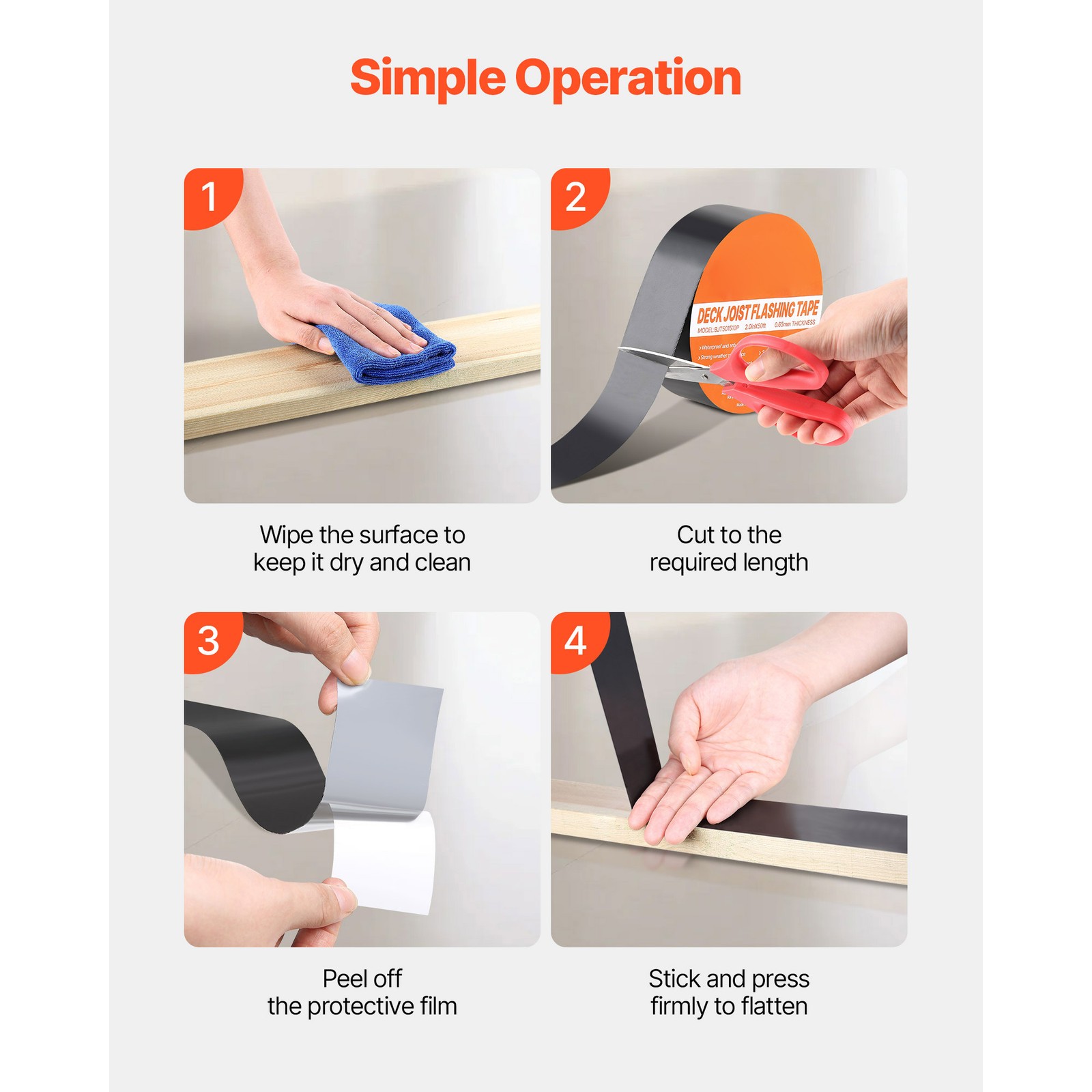 Uimoso Deck Joist Tape Waterproof Butyl Flashing Tape 2 in x 50 ft, Pack of 10