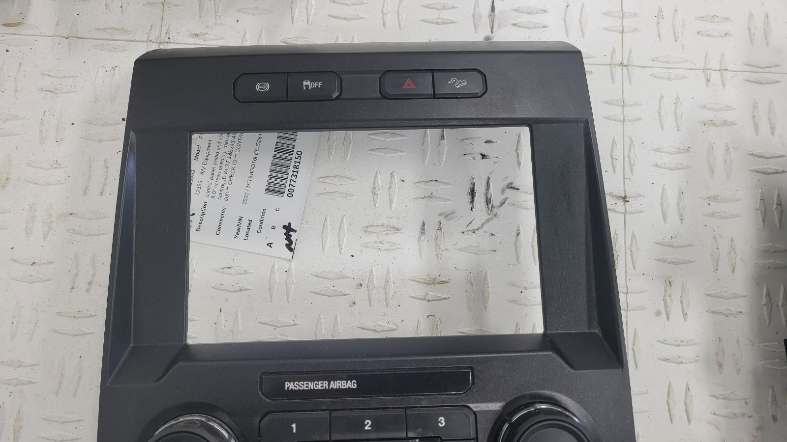 2019-2022 F250 F350 Super Duty Black Radio/Climate Control Panel LC3T-18E243-ANB