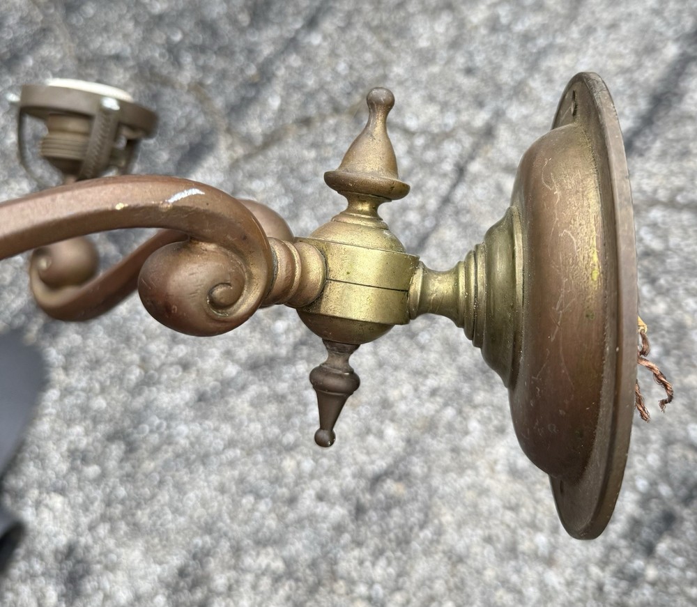 ANTIQUE Brass Sconce Light Old