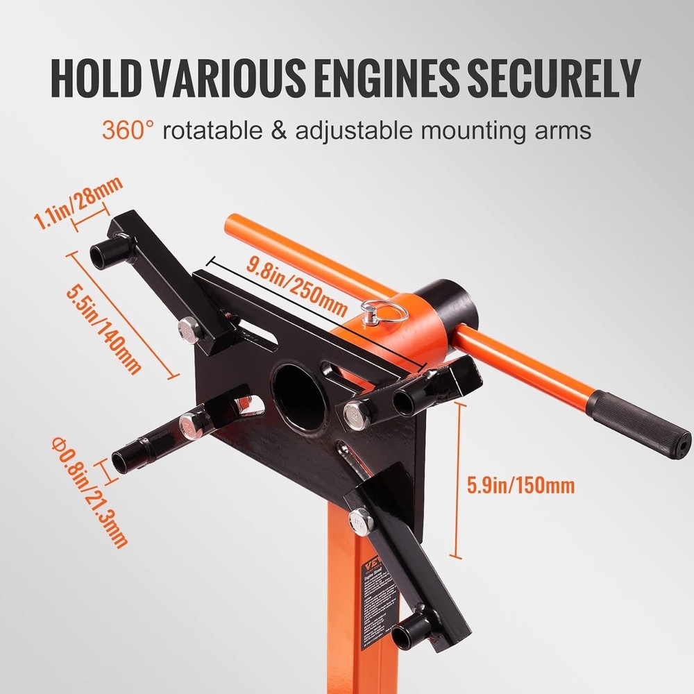 Professional 360° Engine Stand with 4 Adjustable Arms for Efficient Repairs