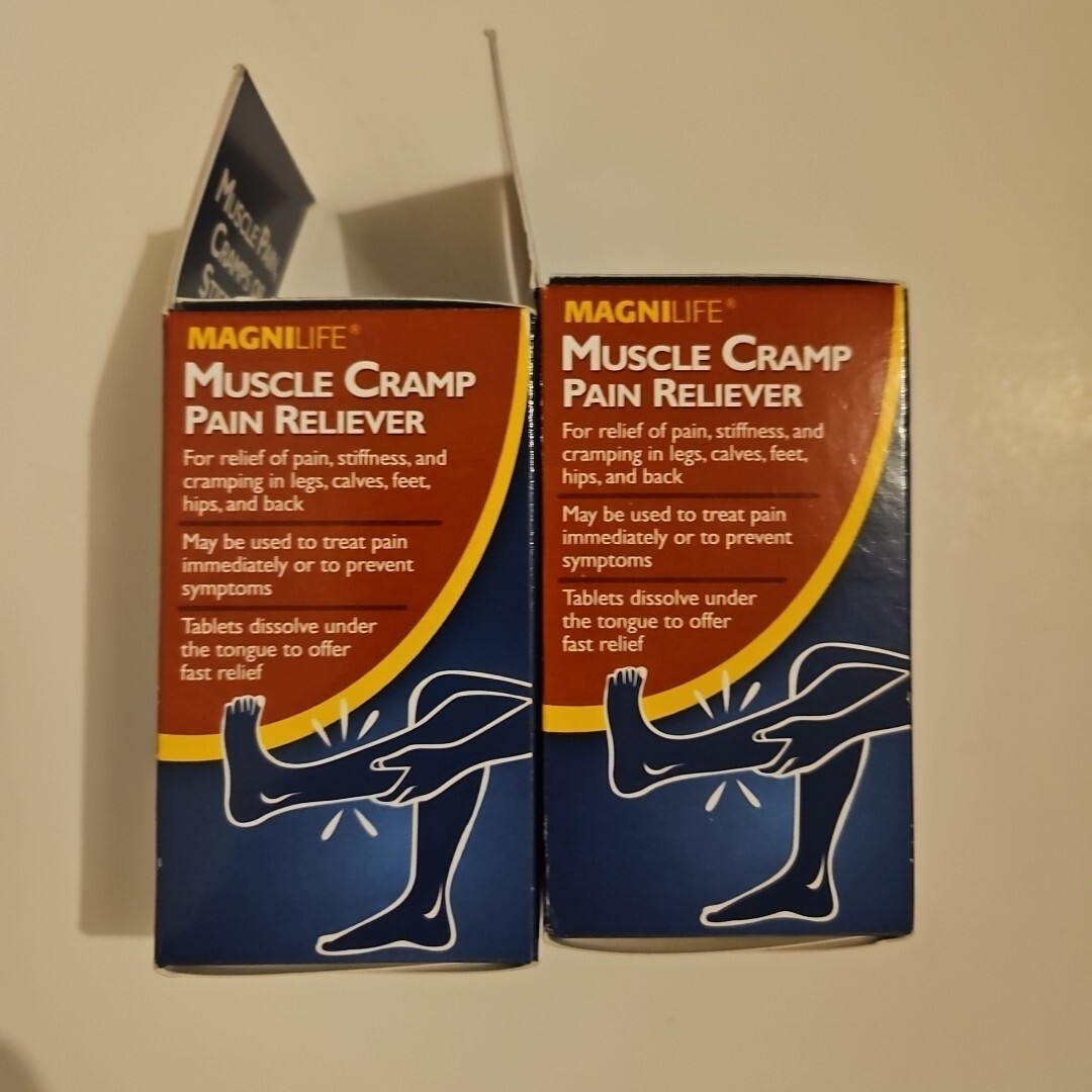 MagniLife Muscle Cramp Pain Reliever 125 Tablets Homeopathic X2