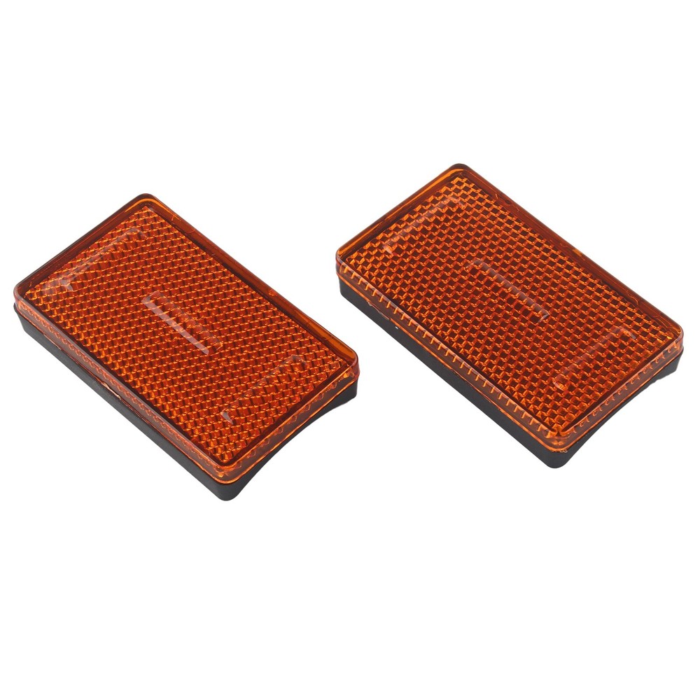Universal Amber Front Fork Reflector Rectangle For Most Motorcycles ATV Bikes