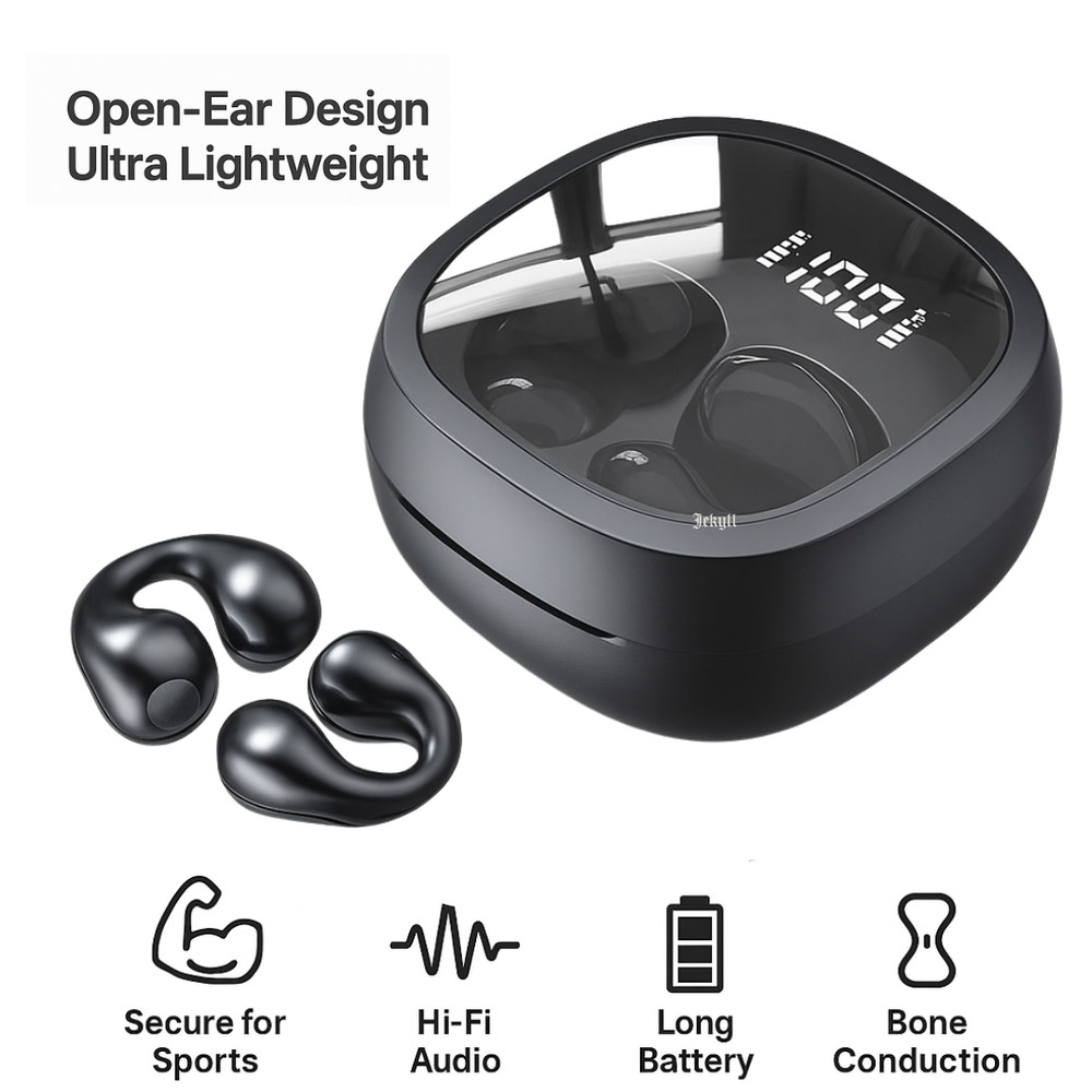 Wireless Bluetooth 5.3 Earbuds Ear Clip Bone Conduction Stereo Headphone Headset