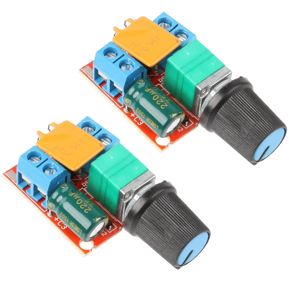 2pc Mini Dc Motor PWM Speed Controller 3v-35v Speed Control Switch LED Dimme