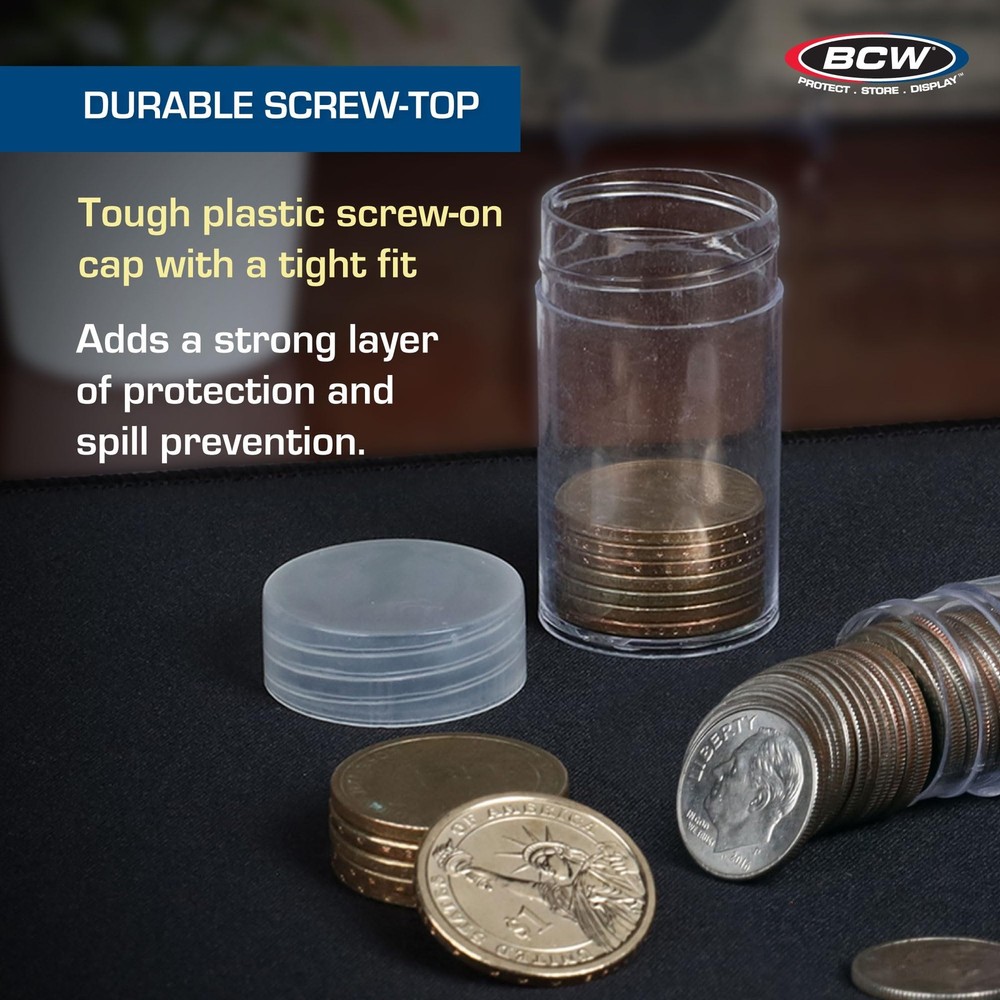 BCW Coin Tubes for Silver Dollars - 10 Pack | Holds "Eisenhower"