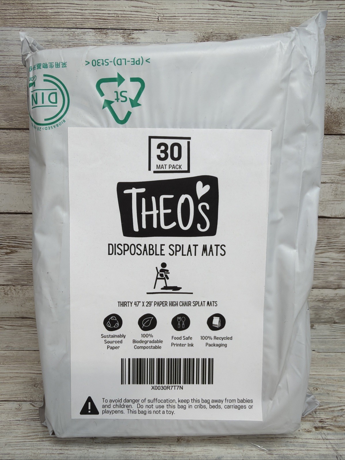 THEO'S Disposable Splat Mats *30 Pack* Biodegradable + Compostable Size: 47"X29"