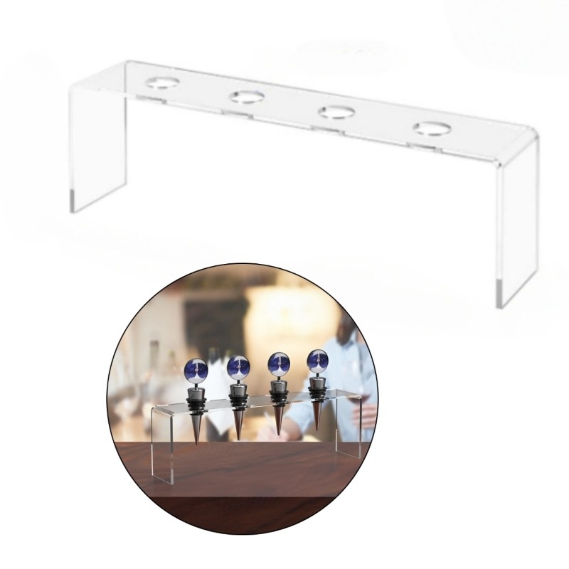 2 Acrylic Wine Cork Organizers Stands with Bottle Display Function Kitchen