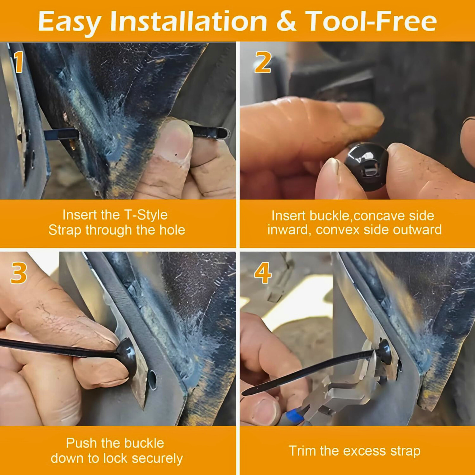 100 PCS Nylon Universal Cable Tie Buckle，Heavy Duty Self-Locking Zip Ties Holder