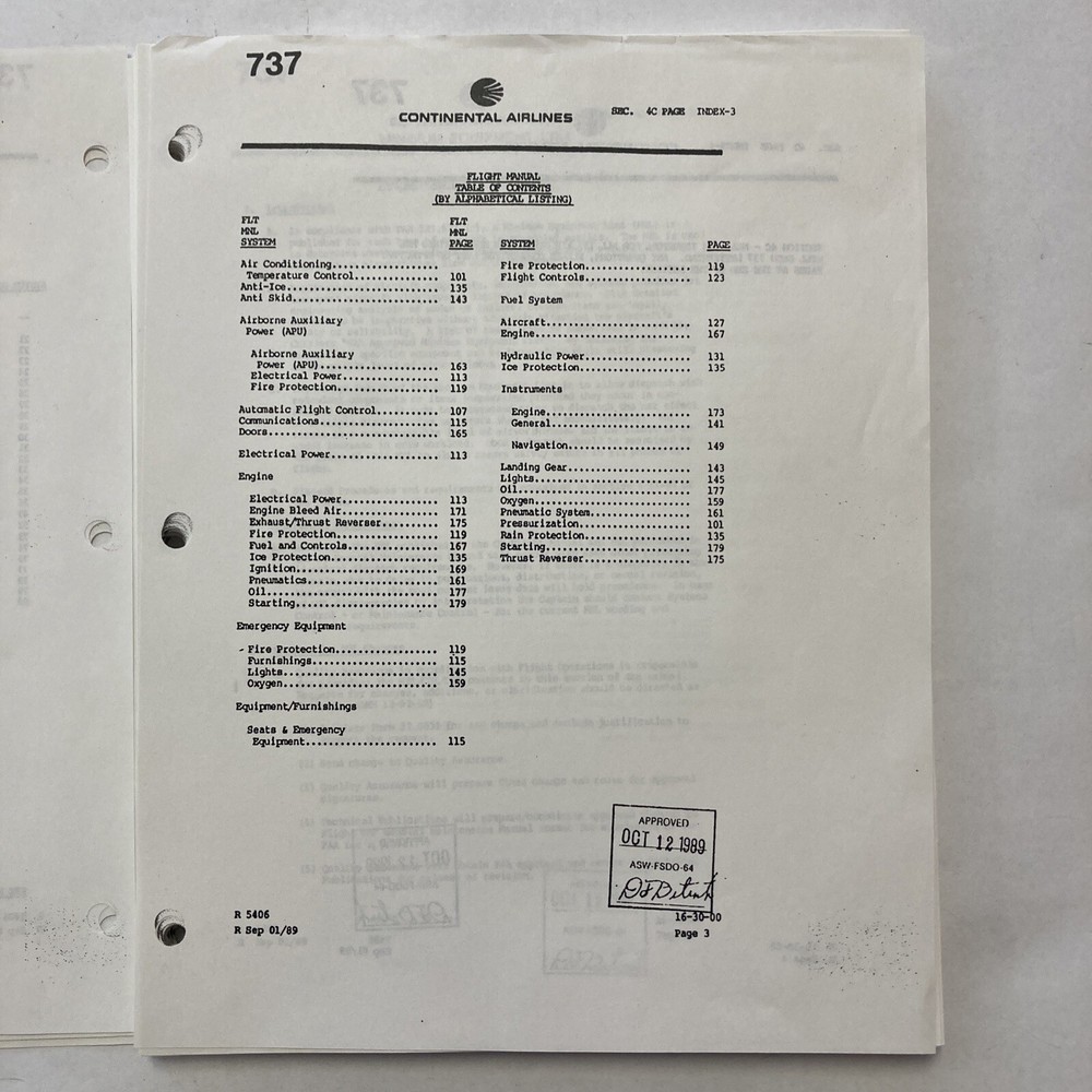 Boeing 737 Minimum Equipment List (MEL)