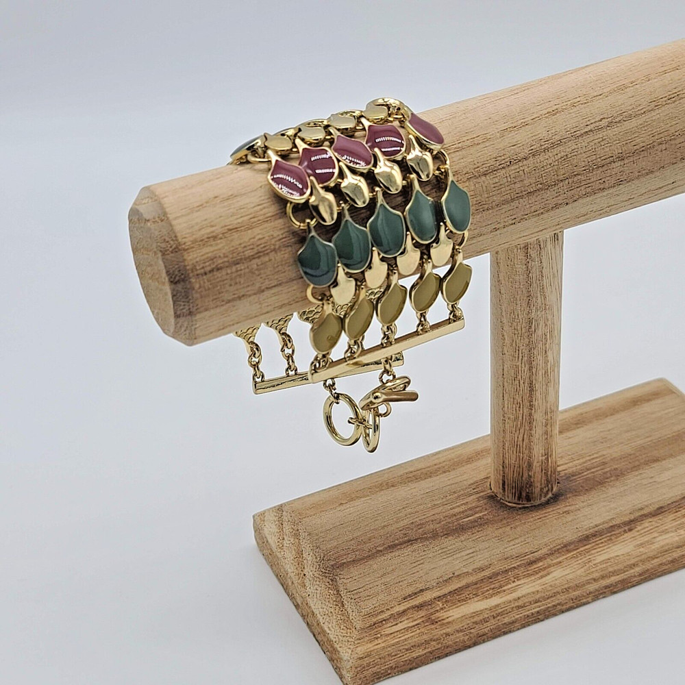 7 Charming Sisters "Status Update" Multicolor Enamel & Gold Toggle Bracelet