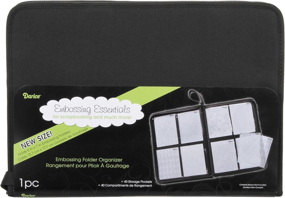 Embossing Folder Storage Case, Black Nylon Zipper Binder