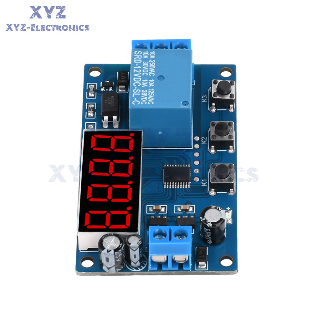 DC12V LED Display Digital Delay Timer Control Switch Relay Module/PLC Automation