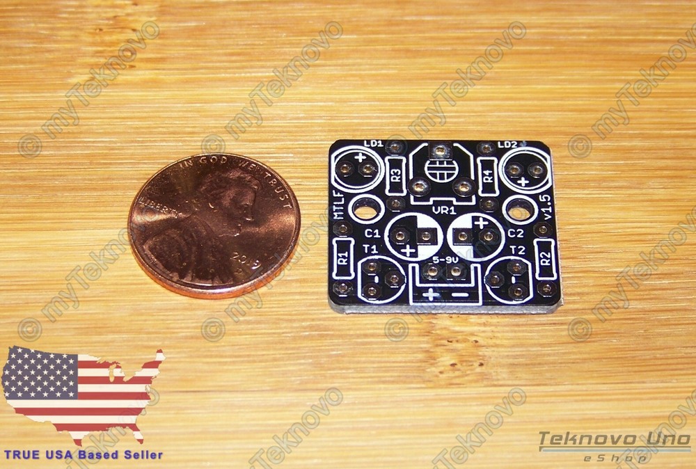 10x PCB Only for Mini LED Adjustable Flasher Blinker Flip-Flop Flash - USA