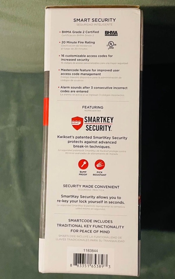 Kwikset SmartCode 915 Touchscreen Deadbolt Combo, Brushed Silver/Black