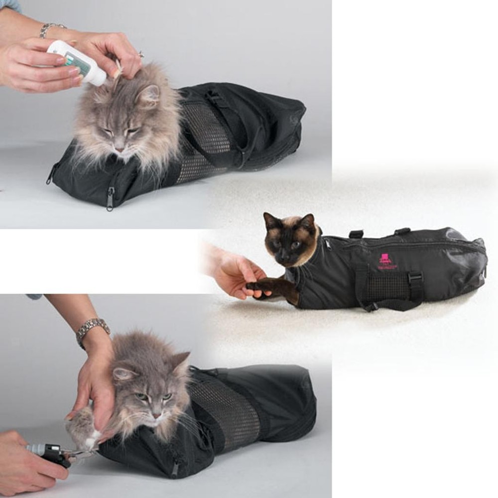 Cat Grooming Bag Accessory Mesh Panel Allows Comfortable