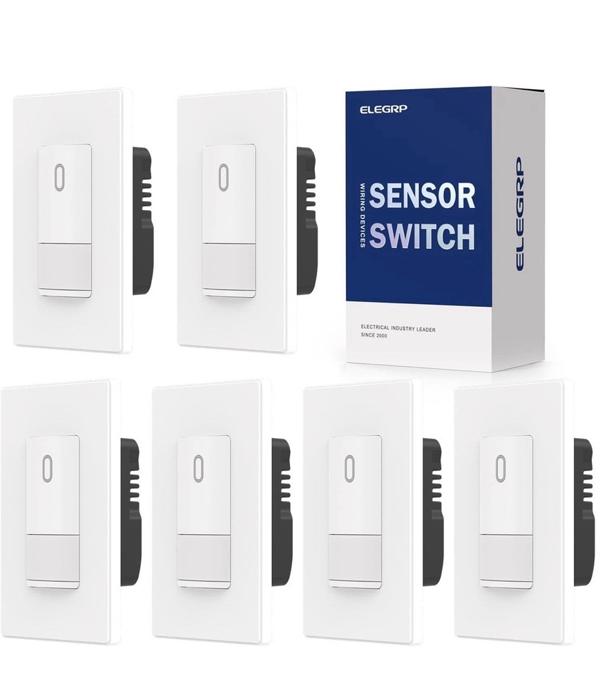 Motion Sensor Light Switch, No Neutral Wire, 6 Pack, UL Listed Infared White