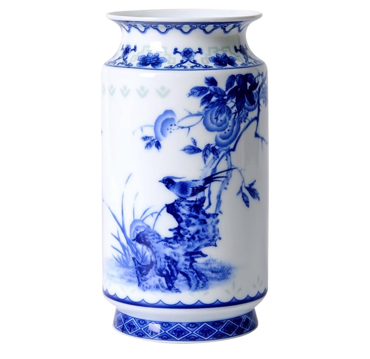 Essenware Blue & White Vintage Chinoiserie Farmhouse Decorative Terracotta