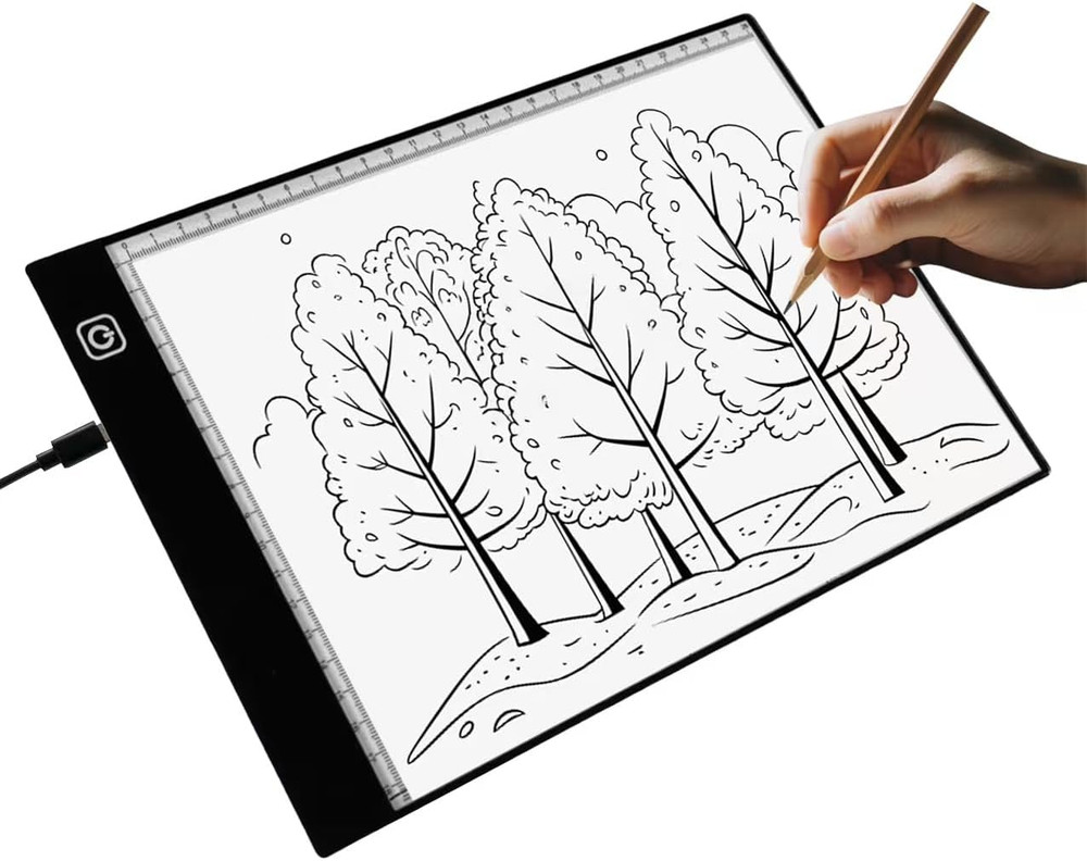 A5 LED Light Box for Tracing and Drawing - Ultra-Thin Adjustable Light Table/Boa
