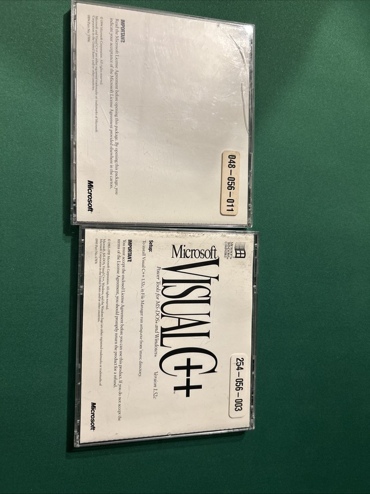 Microsoft Visual C++ 2.0 1994 & Power Tools 1.52c 1995 MS-DOS And Windows CD-ROM