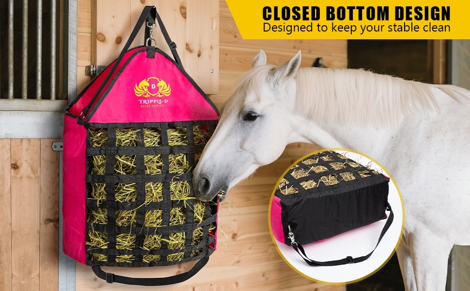 Tripple-D Horse Supplies top Loading Slow Feeder hay Bag Equipment Horses Goats