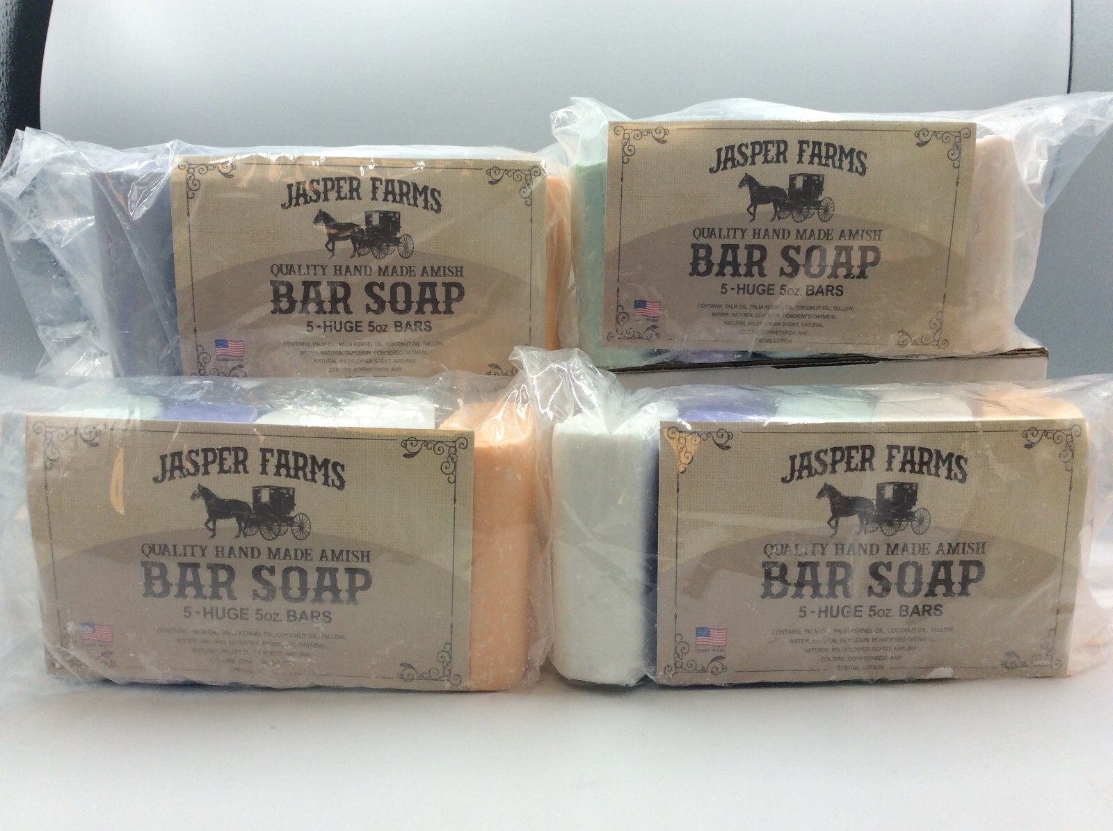 Amish Bar Soap Huge Bars 5oz Bars Soap, 20 Total Soap Bars, Made In USA