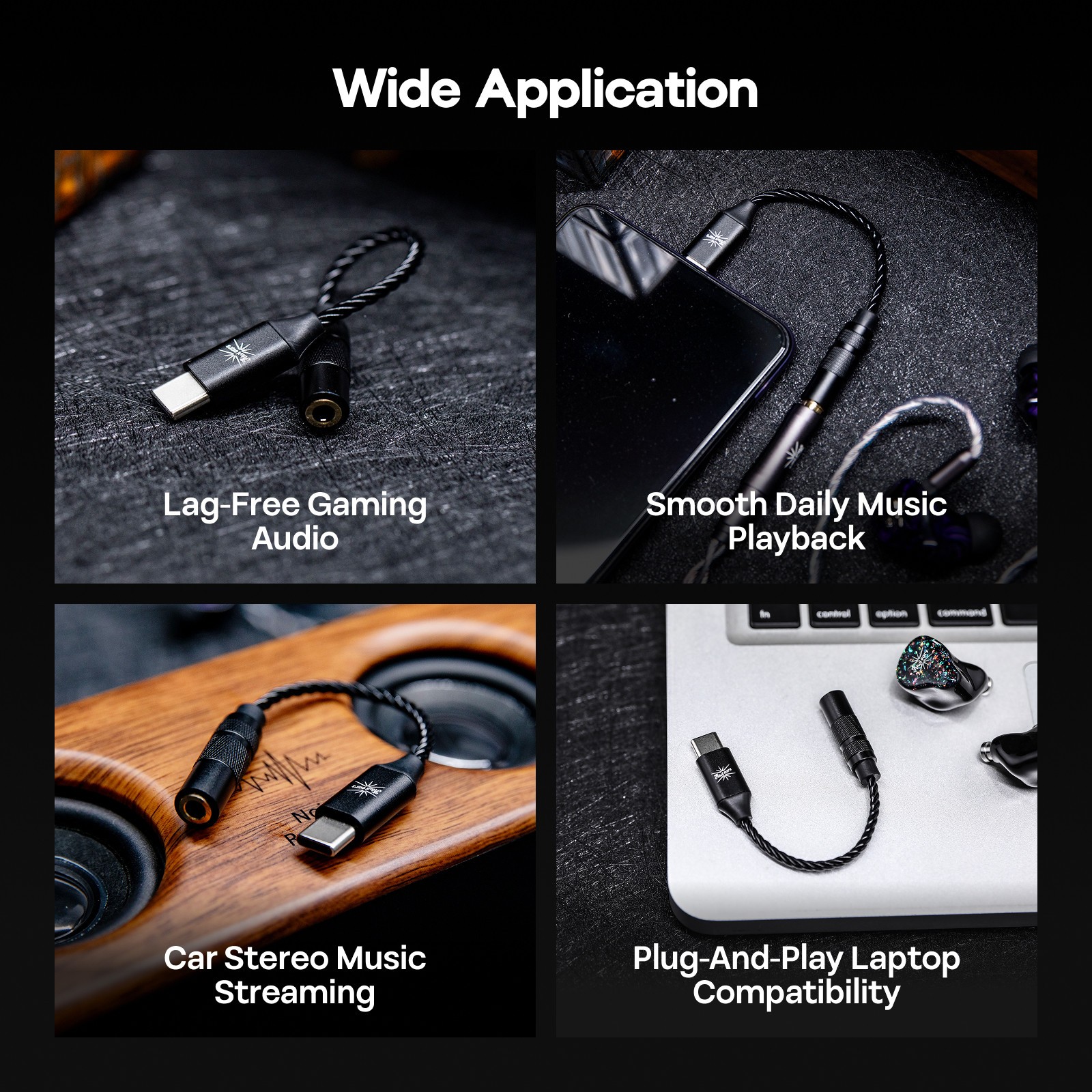 Kiwi Ears AD1 Type-C to 3.5mm Female Headphone DAC Dongle with KT02H20 Chip