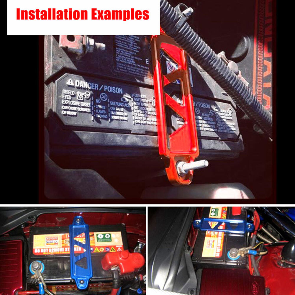 Black JDM Battery Hold Tie Down w/ J-Hooks For Honda Civic EG EK S2000 For Acura