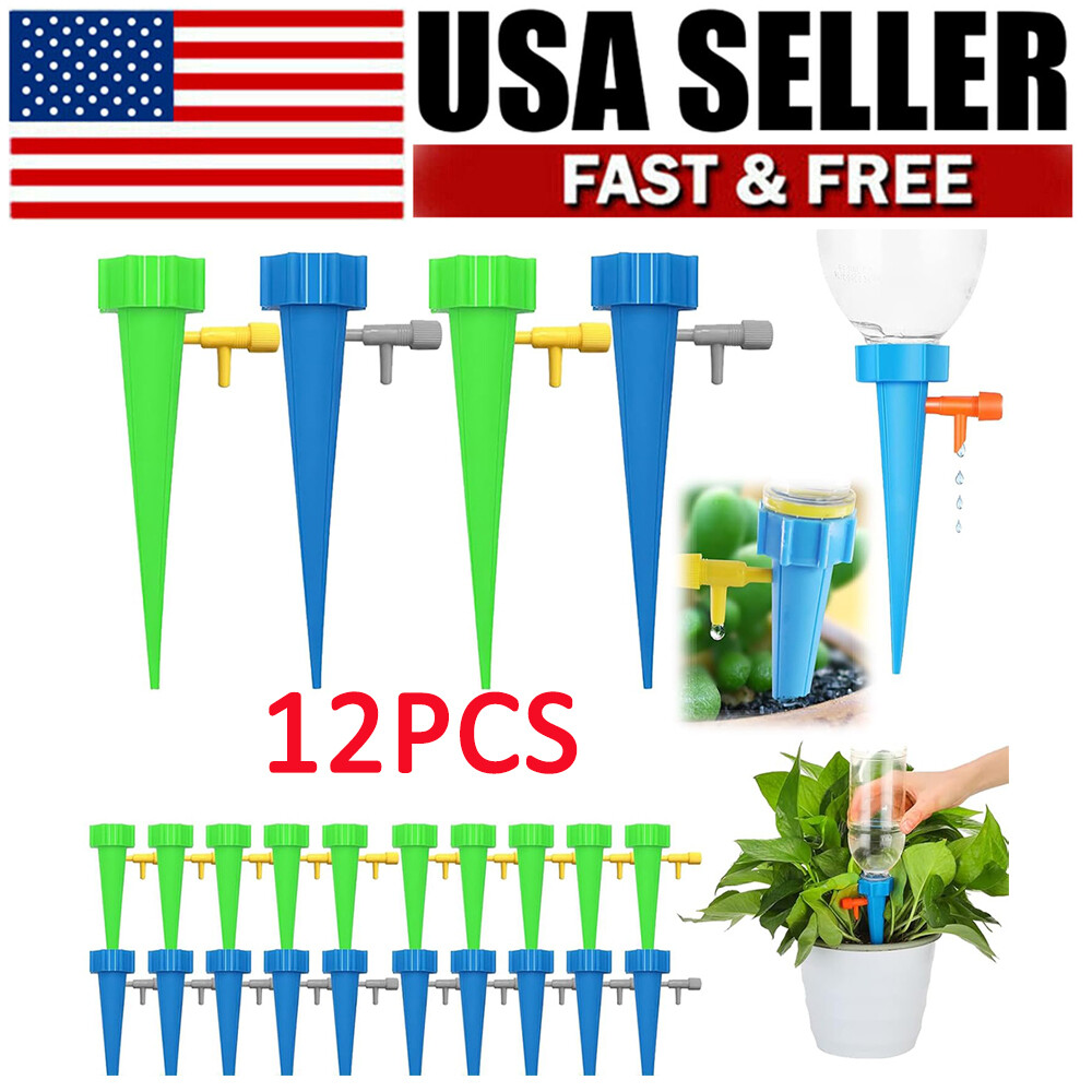 12Pcs Self Watering Spikes Automatic Irrigation Watering Drip System for Plants