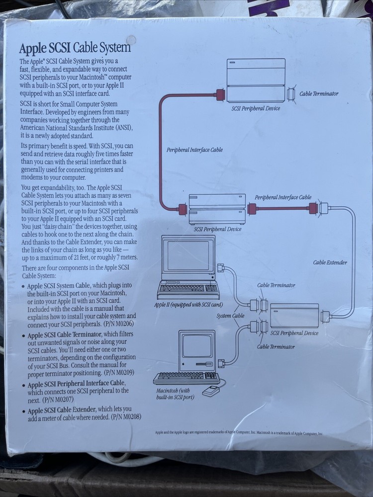 NEW Apple computer SCSI Peripheral Interface Cable M0207