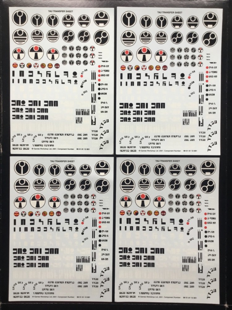 T’au Empire Vehicle Transfers 4 x Sheets Tau