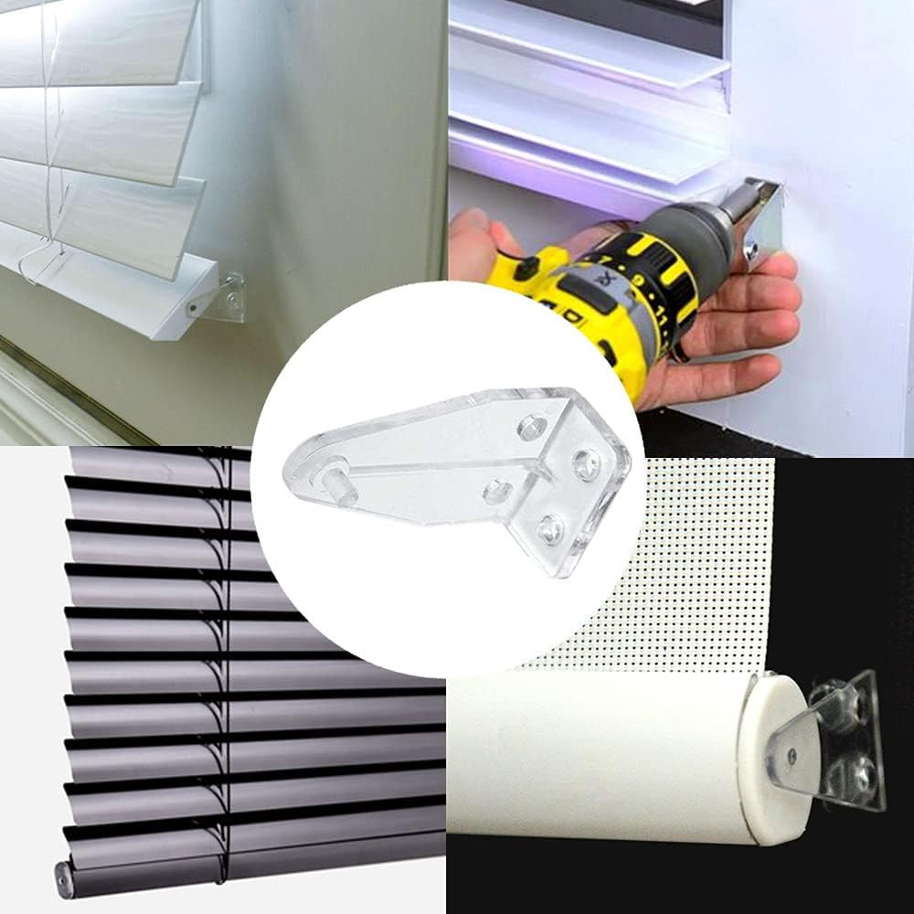 10Pcs Clear PC Hold down Brackets for 1" Mini Blinds & More
