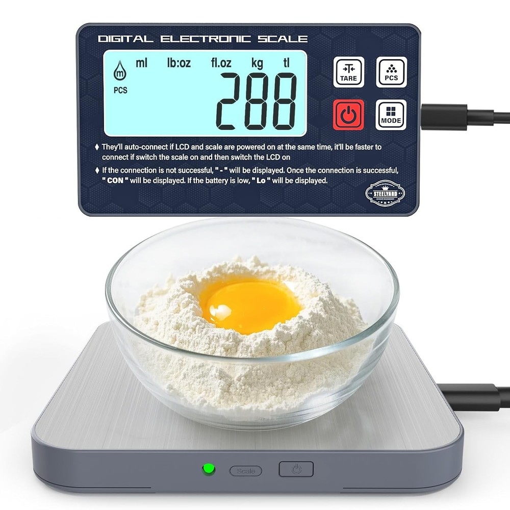 Precision Rechargeable Kitchen Food Scale - Backlit Screen & 5000g Max Capacity