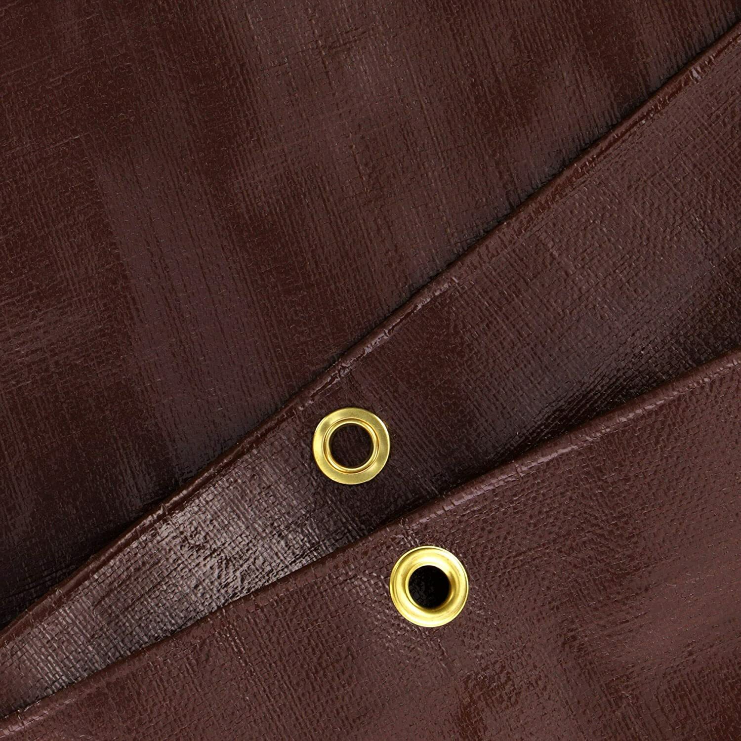 8' X 10' Super Heavy Duty 16 Mil Brown Poly Tarp Cover - Thick Waterproof