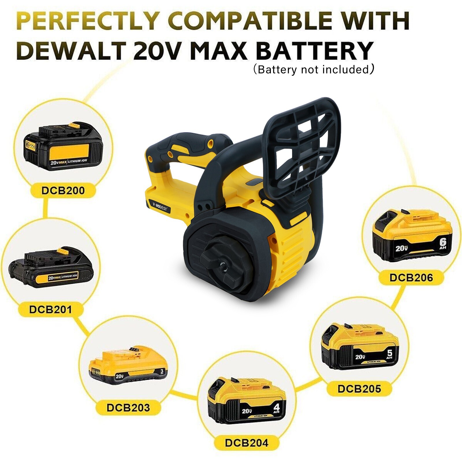 For DEWALT 20V MAX Battery Brushless 12-Inch Compact Cordless Chainsaw w/2 chain