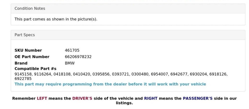 🚘 BMW E60 E61 E63 E64 E65 PDC Parking Distance Control Module Unit ECU 6978232