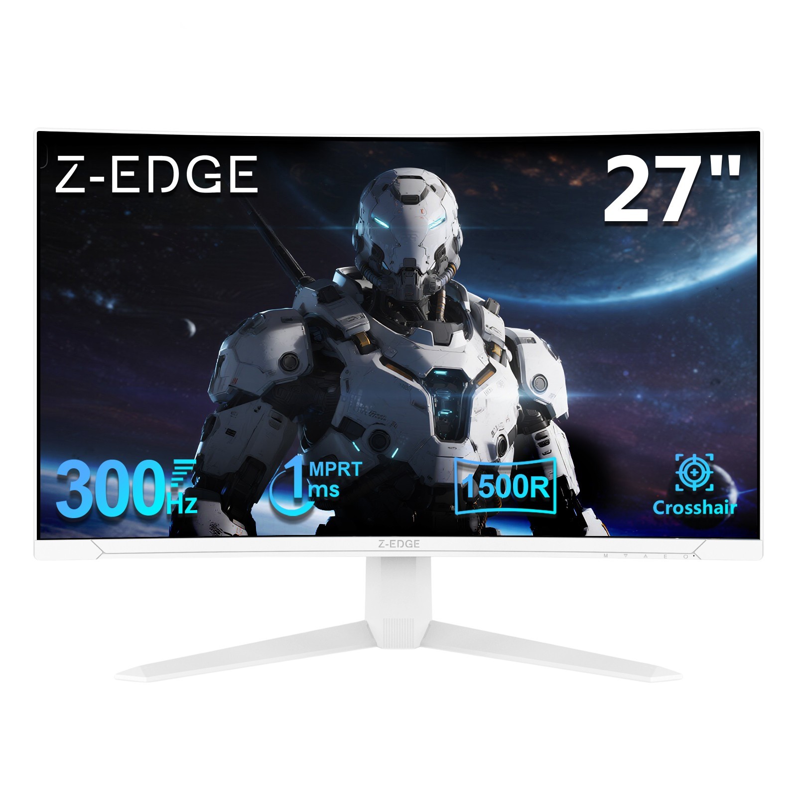 Z-EDGE UG27S-White 27" 1080P FHD 1920x1080 300Hz 1ms 1500R Curved Gaming Monitor