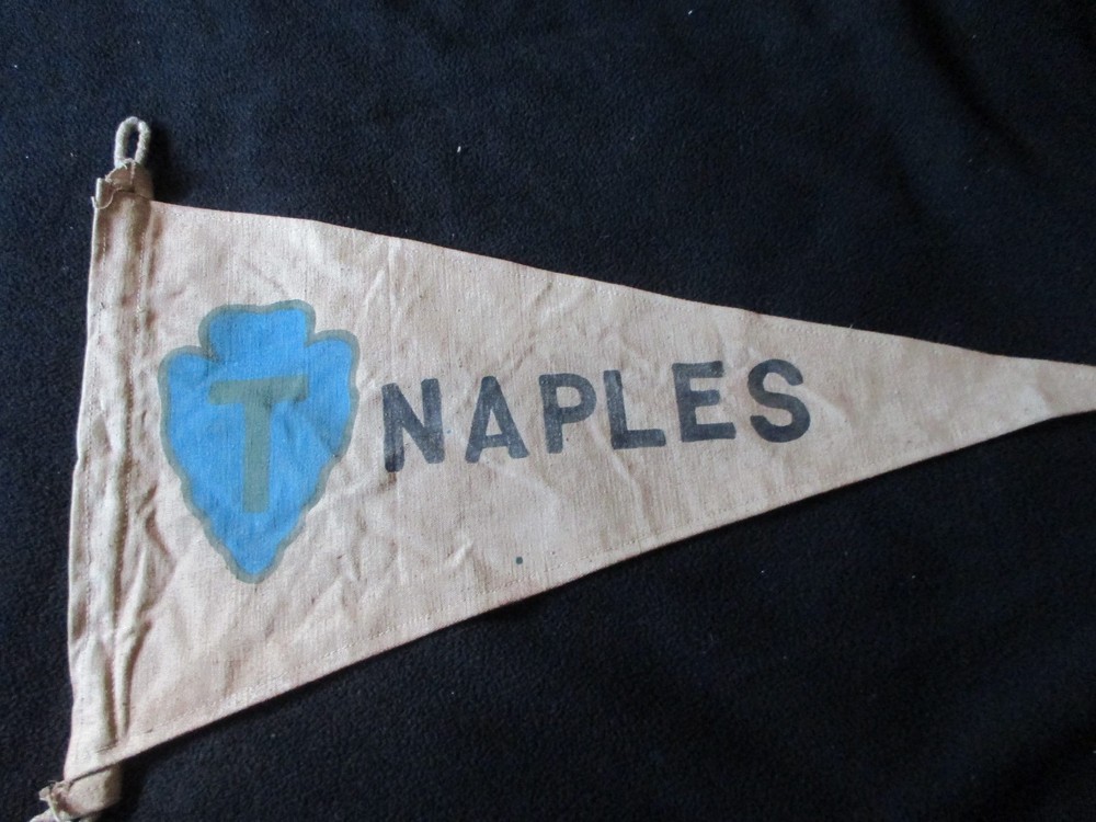 WWII US ARMY 36 TH TEXAS INFANTRY DIVISION NAPLES BARRACKS WALL  FLAG
