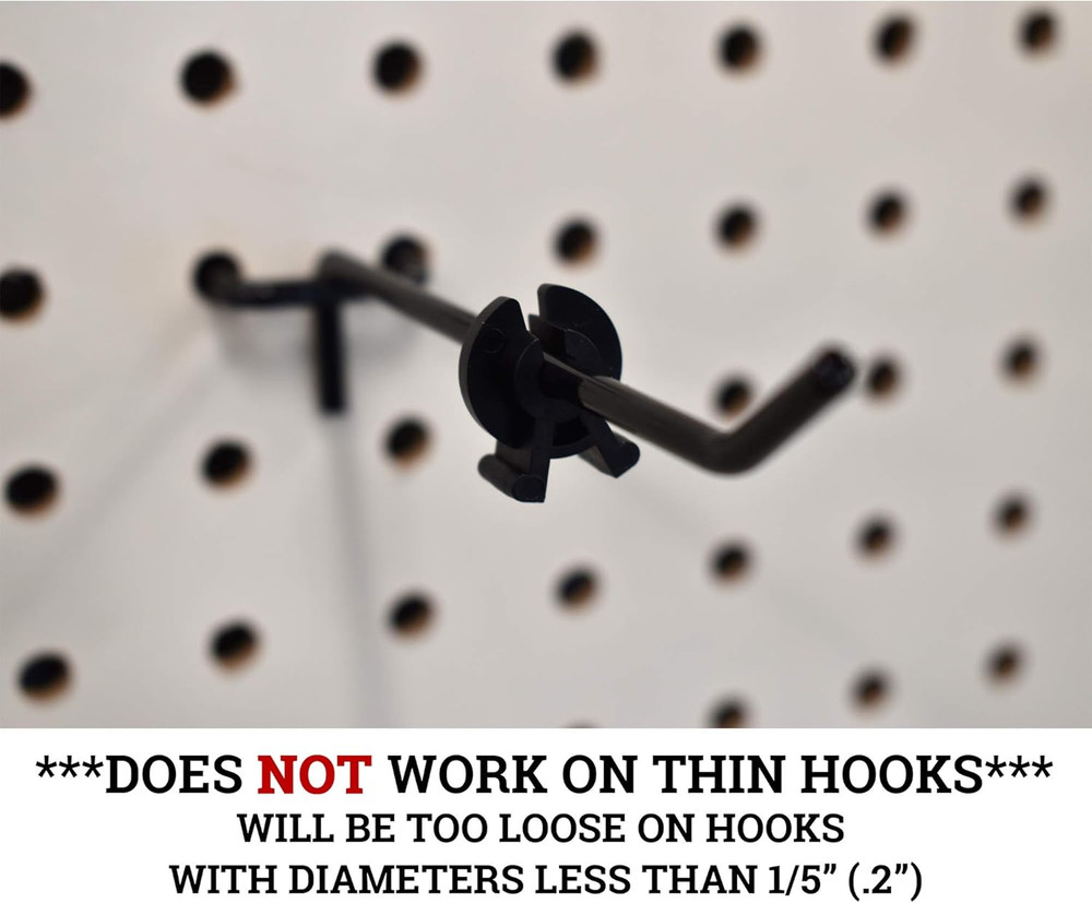 Black Peg Hook Stoppers, Squeeze & Pinch Inventory Control Clips to Help Keep Me